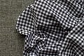 black and white checkered fabric pattern texture Royalty Free Stock Photo