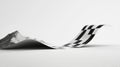 A black and white checkered flag on a white background. Royalty Free Stock Photo