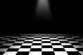 Black and white checkered floor