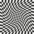 Black and white checkered optical illusion - vector. Royalty Free Stock Photo