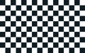 Black and white checkered pattern chess background. Classic geometric design featuring alternating square tiles.