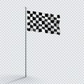 Black and White Checkered Racing Finish Flag Flagpole Royalty Free Stock Photo