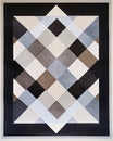 A black and white checkered rug with a white diamond pattern Royalty Free Stock Photo