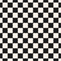 Black and white checkered texture. Vector seamless pattern with curved shapes Royalty Free Stock Photo