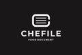 black white chef file logo