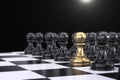 Black and white chess battle,Chess victory,chess concept, 3d illustration. Strategy game. Competition success play.