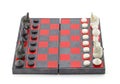 black and white chess with chess board Royalty Free Stock Photo
