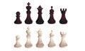 Black and white chess figures in rows vector illustration Royalty Free Stock Photo