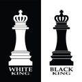 Black and white chess king logo