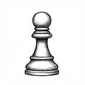 Black And White Chess Pawn Drawing Royalty Free Stock Photo