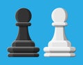 Black and white chess pawn piece Royalty Free Stock Photo