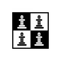 Black and white chess pawns on chess board. Royalty Free Stock Photo