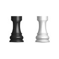 Black and white chess piece rook, vector illustration Royalty Free Stock Photo