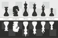Black and white chess set. Vector Illustration Royalty Free Stock Photo