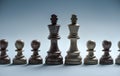 Black and white chess teams standing together Royalty Free Stock Photo