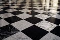 Black and white chess tile floor Royalty Free Stock Photo