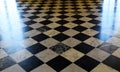 Black and white chess tile floor pattern Royalty Free Stock Photo