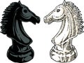 Black and White Chessman Knights