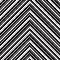 Black and White Chevron Diagonal Stripes seamless pattern background Royalty Free Stock Photo