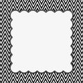 Black and White Chevron Frame with Embroidery Background