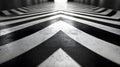 Black and white chevron pattern receding into light Royalty Free Stock Photo