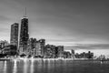 Black and White Chicago Skyline Royalty Free Stock Photo