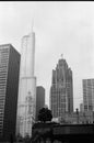 Black and White Chicago Skyline Trump Tower Royalty Free Stock Photo