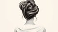 Black And White Chignon: Soft Blending, Hand-painted Details, Asian-inspired