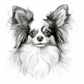 Black And White Chihuahua Dog Cartoon Portrait By Zhang Jingna