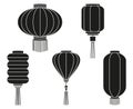 Black white chinese lantern silhouette collection