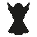 Black and white christmas angel silhouette