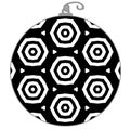 Black and white Christmas ornament with op art decoration