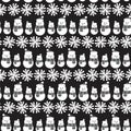 Black and White Christmas Snowman seamless pattern design Royalty Free Stock Photo