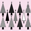 Black and White Christmas Tree set