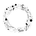 Black and white christmas wreath