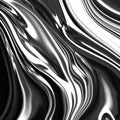 Black and white chrome contrasting abstract background. Liquid texture of oil and bezin Royalty Free Stock Photo