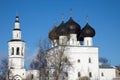 Black and white church building, Vologda, Russia Royalty Free Stock Photo