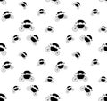 Black and White Cinderella Fairytale carriage. Seamless Pattern.