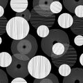 Black and white circle seamless pattern background artdeco wallpaper design Royalty Free Stock Photo
