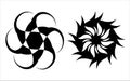 Black and white circular flower, star mandala illustration
