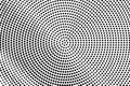 Black on white circular halftone texture. Diagonal dotwork gradient. Dotted vector background Royalty Free Stock Photo
