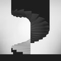 Black and white circular staircase design background Royalty Free Stock Photo