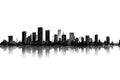 Black And White City Skyline Reflection Royalty Free Stock Photo