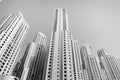 Black and White Cityscape View of Dubai Property. United Arab Emirates