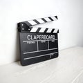 Black and White Clapperboard Isolated on White Background Royalty Free Stock Photo