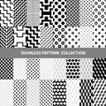 Black White Classic Line Zigzag Vector Abstract Geometric Seamless Pattern Design Collection