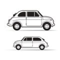 Black and white classic retro car drawing Royalty Free Stock Photo