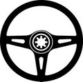 black and white classic vintage car steering wheel object Royalty Free Stock Photo