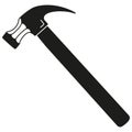 Black and white claw hammer silhouette Royalty Free Stock Photo