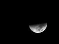Black and white clear half moon HDR image Royalty Free Stock Photo
